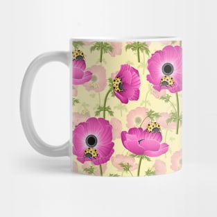 Anemone With Ladybirds Mug